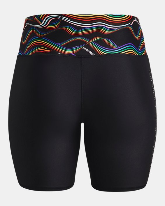 Women's HeatGear® Pride Bike Shorts, Black, pdpMainDesktop image number 6